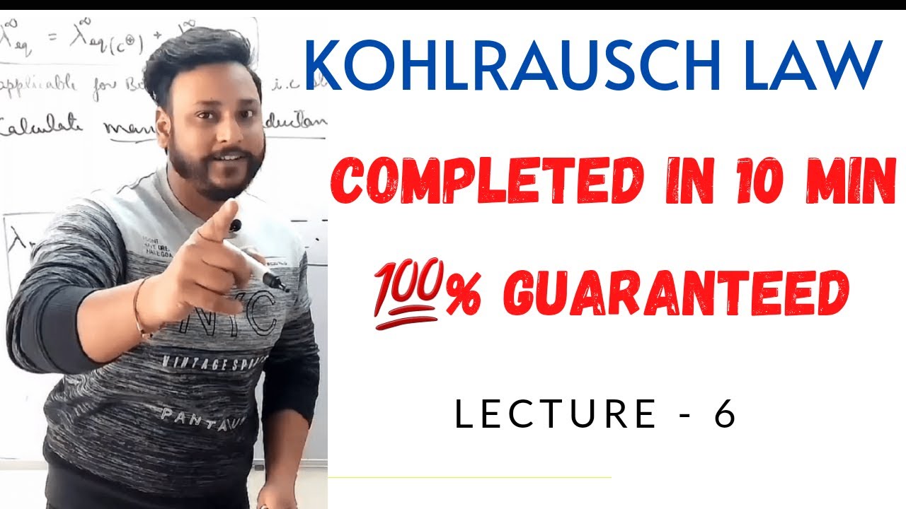 KOHLRAUSCH LAW CLASS 12TH ELECTROCHEMISTRY @fatehedge