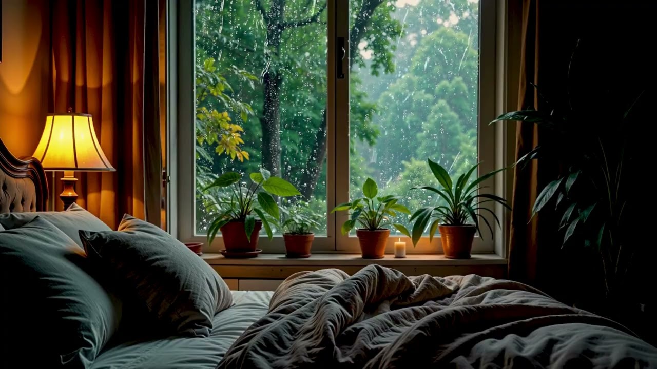 Bedroom Rain Ambience 🌧️ | Deep Sleep, Cozy Night, Stress Relief