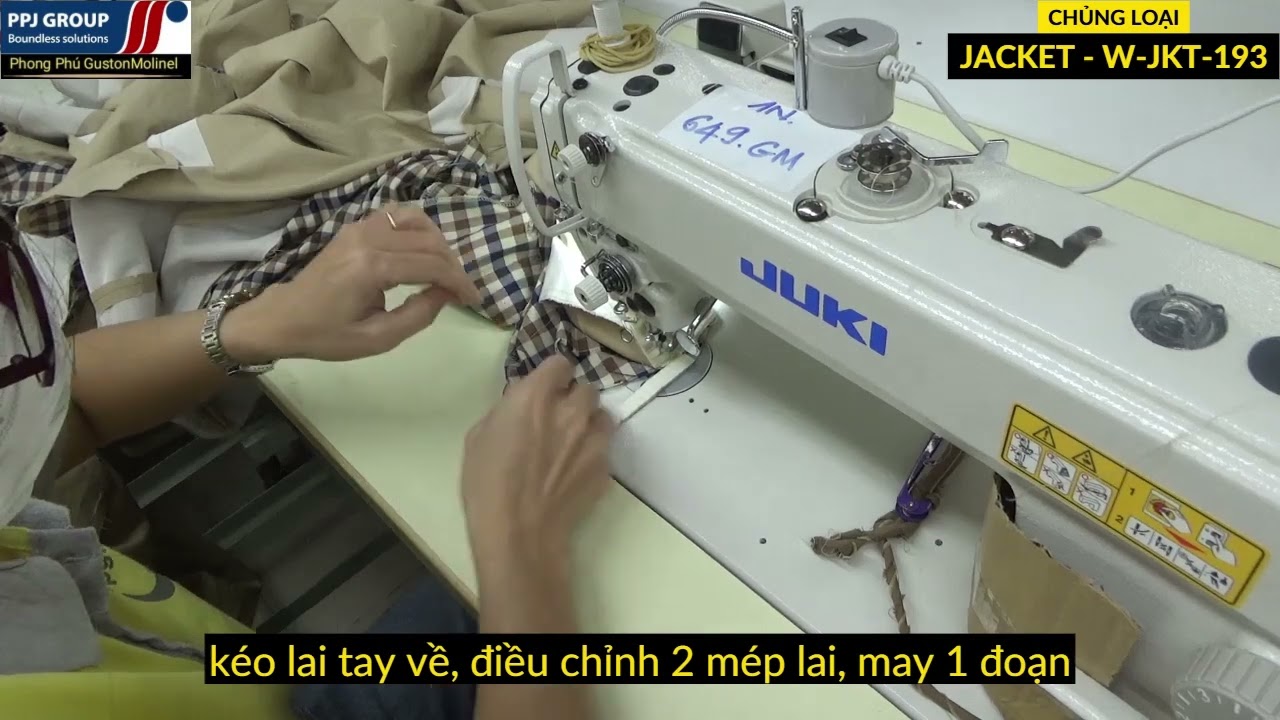 MH W-JKT-193 Lộn 2 tay áo chính x2 + đúp tay áo+ ken 6 điểm nách + gấp chặn lai tay + lai áo | PPGM