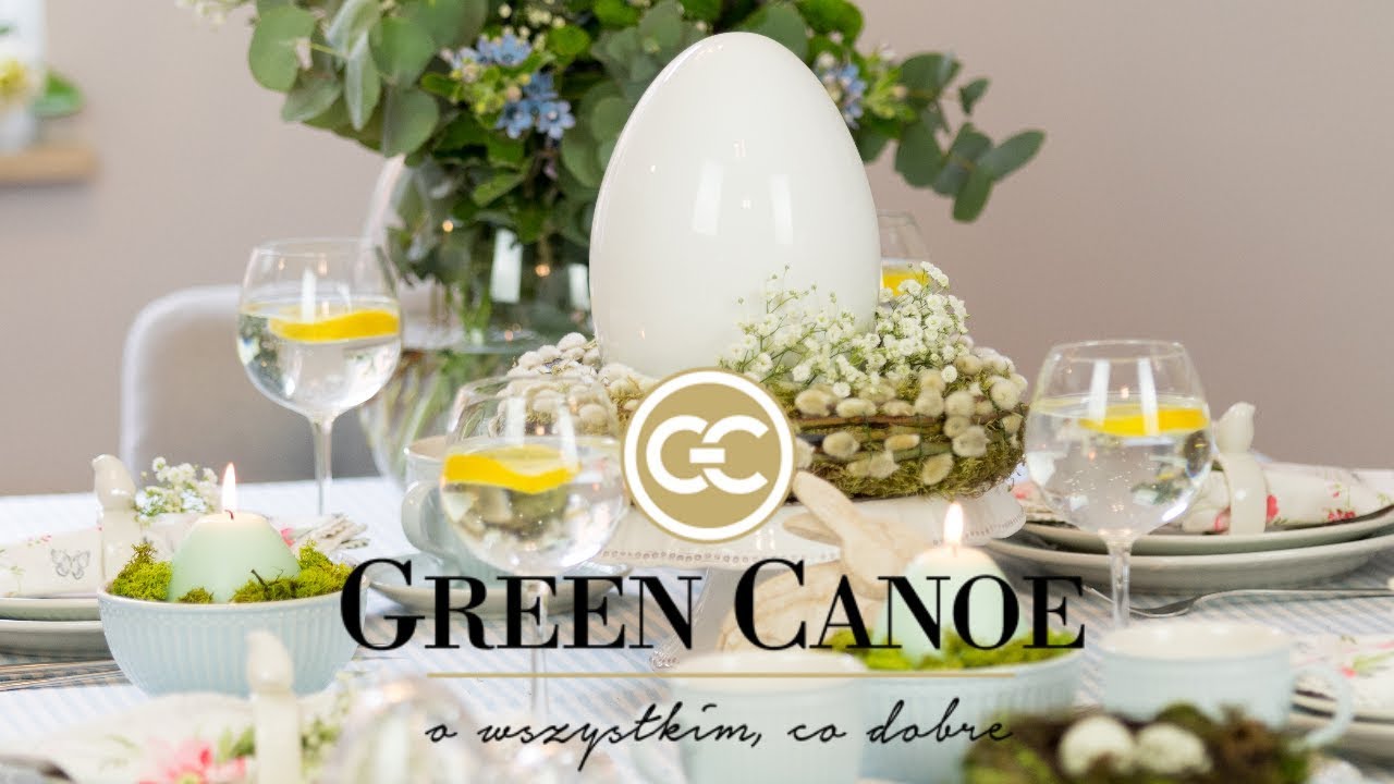 Wiosenne dekoracje - pastelowa aranżacja stołu wielkanocnego - ABC DOMY GREEN CANOE