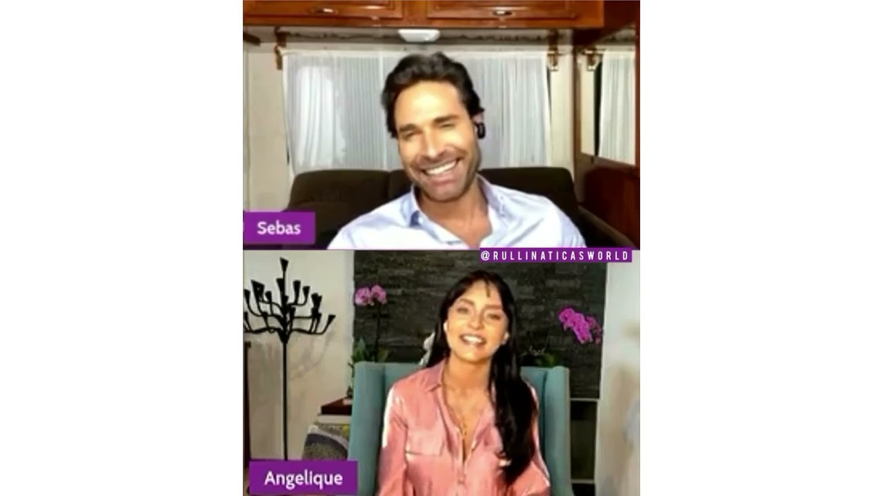 Fragmentos del Facebook live Sebastian Rulli and Angelique Boyer