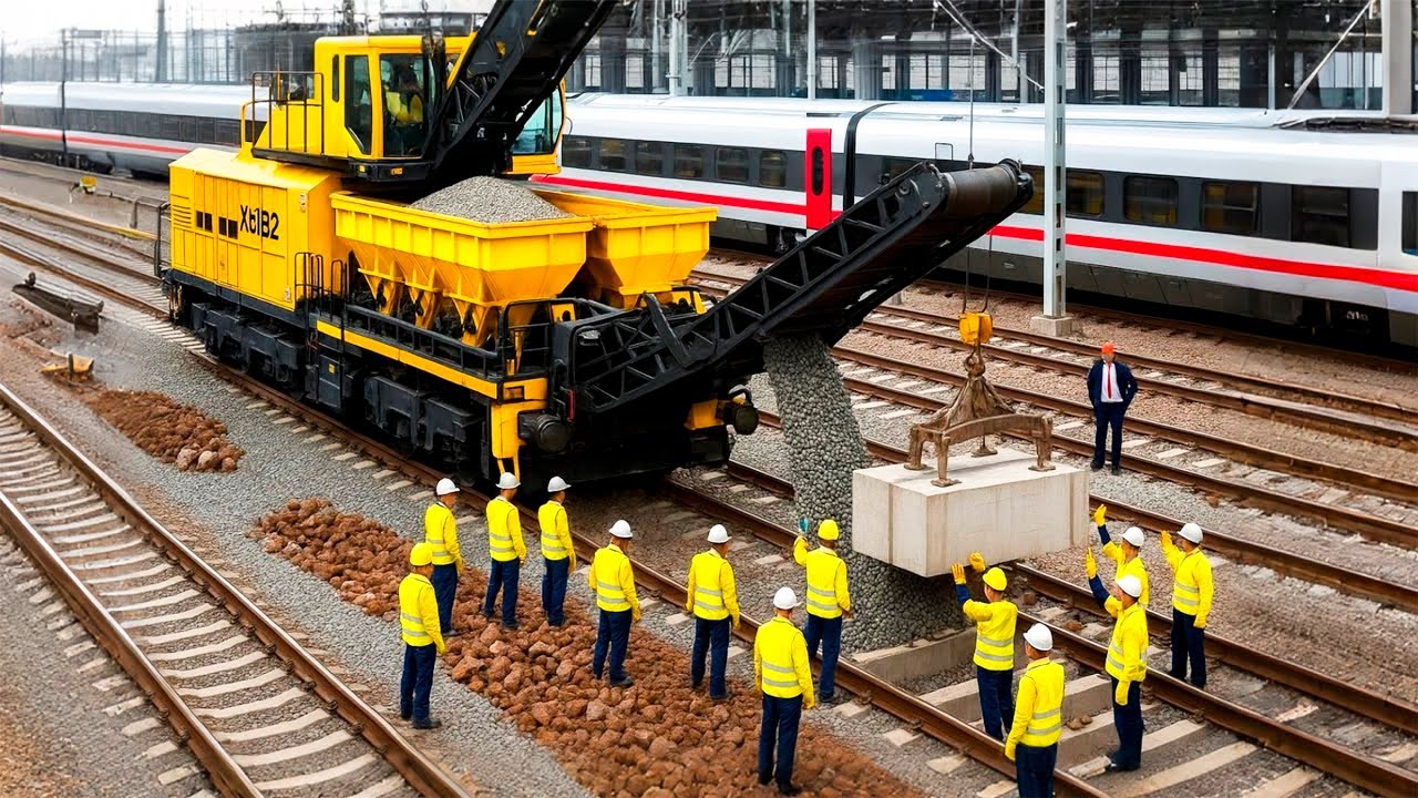 CÓMO se INSTALAN MILLONES de METROS de RIELES de TREN en PRODUCCIÓN MASIVA