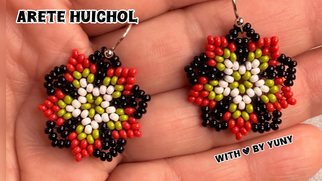 BISUTERIA FACIL Arete hecho a Mano facil y rapido #bisuteriafacil #hechoamano #diy #huicholart 