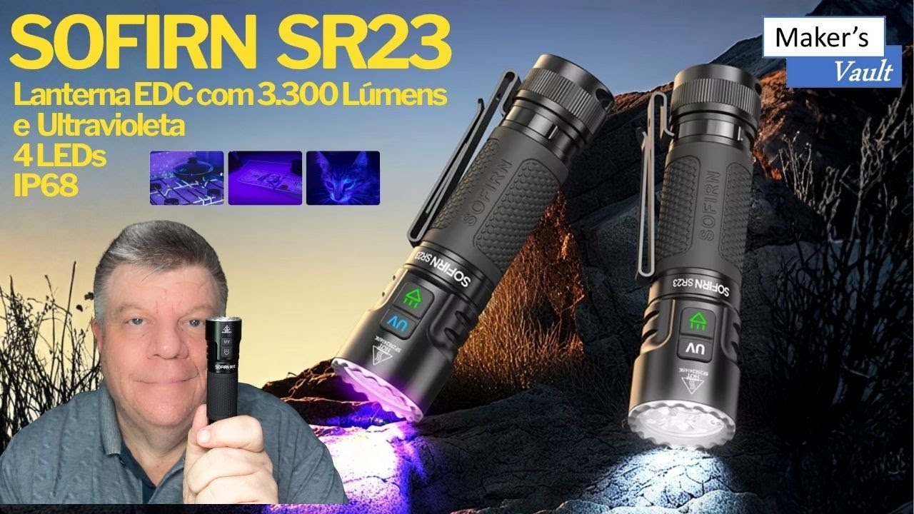Lanterna Sofirn SR23 - Review Completo | 3.300 Lúmens, Luz  Branca e UV