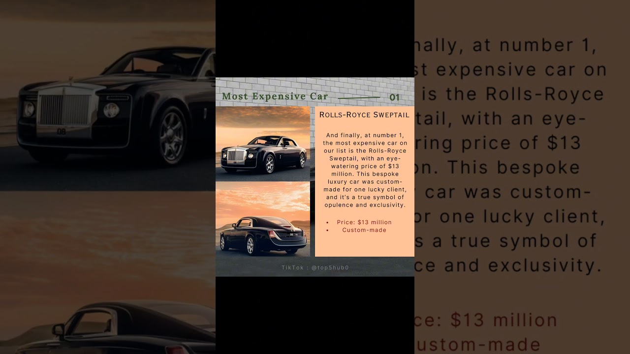 Check out the top 5 most expensive cars, #top5#top5picks#shortvideos#youtube#top5facts