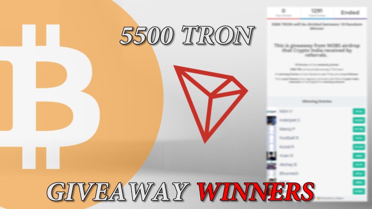 NOBS TRON - Giveaway Winners