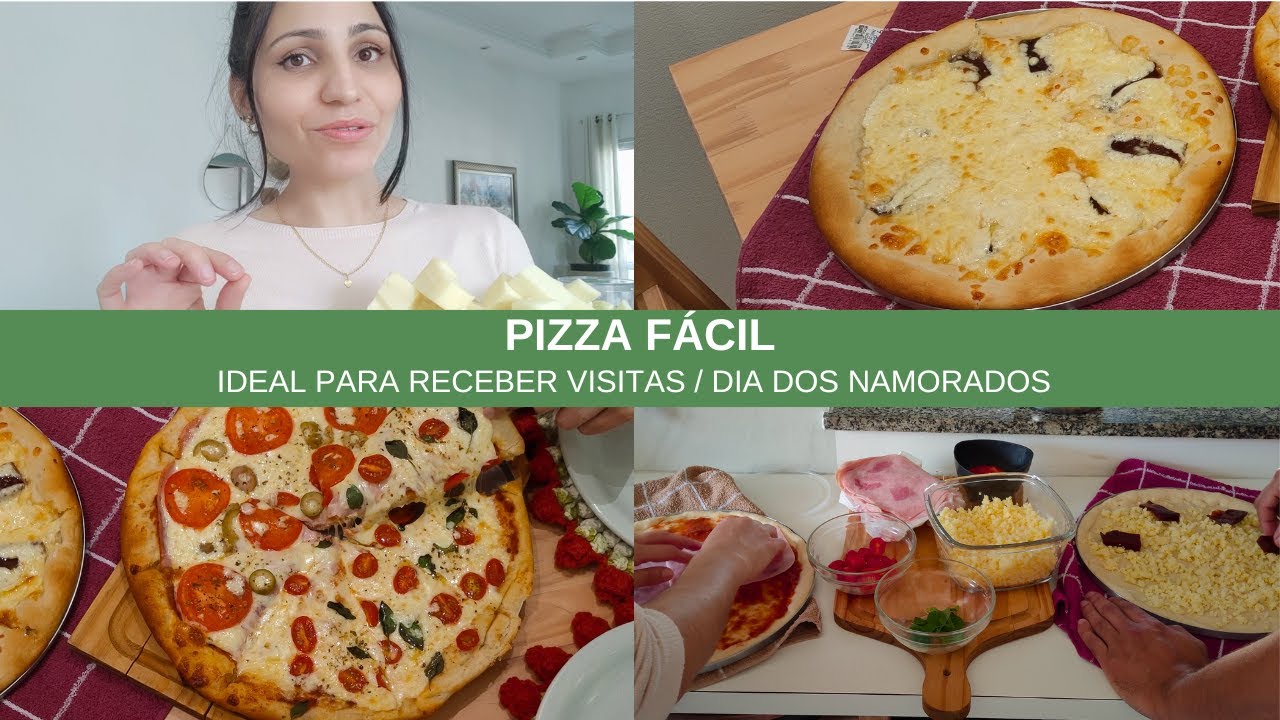 Receita para visitas e para o dia dos namorados: pizza fácil.