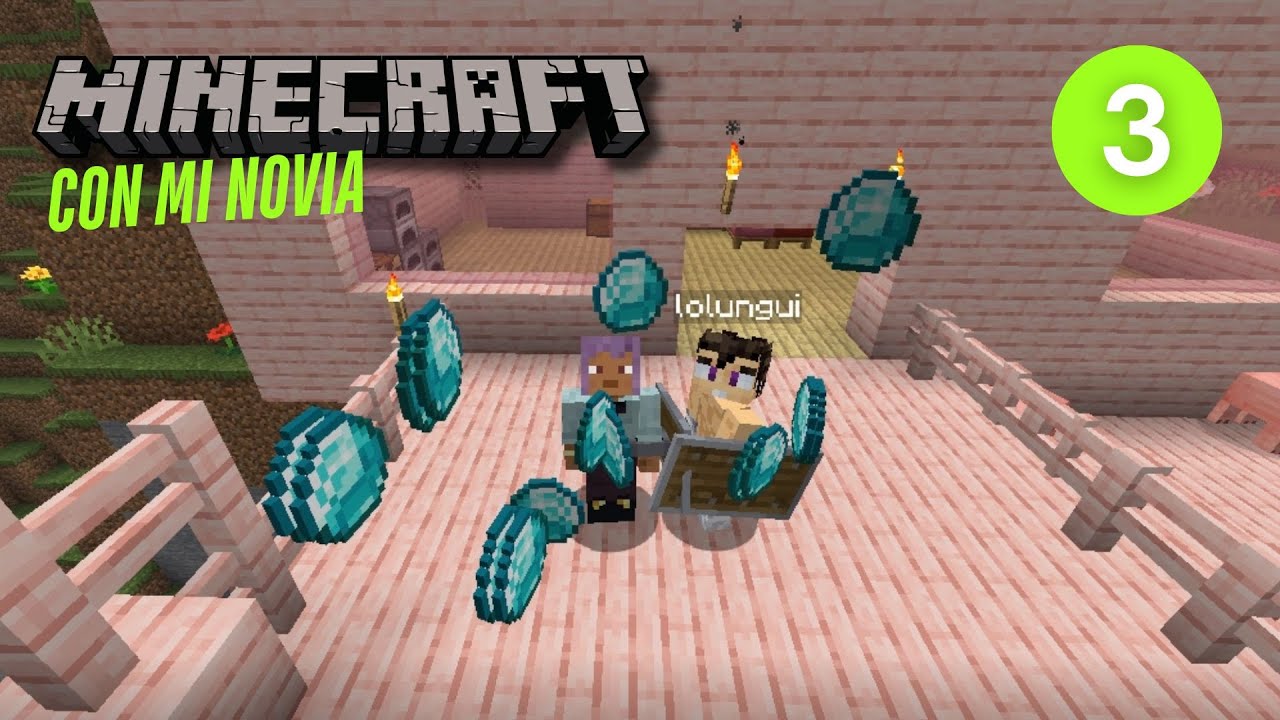 ENCONTRAMOS DIAMANTES!! (Minecraft con mi novia) #3