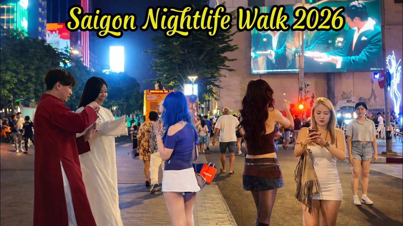 Saigon Nightlife Walk 2026 | Real Street Scenes & City Vibes 