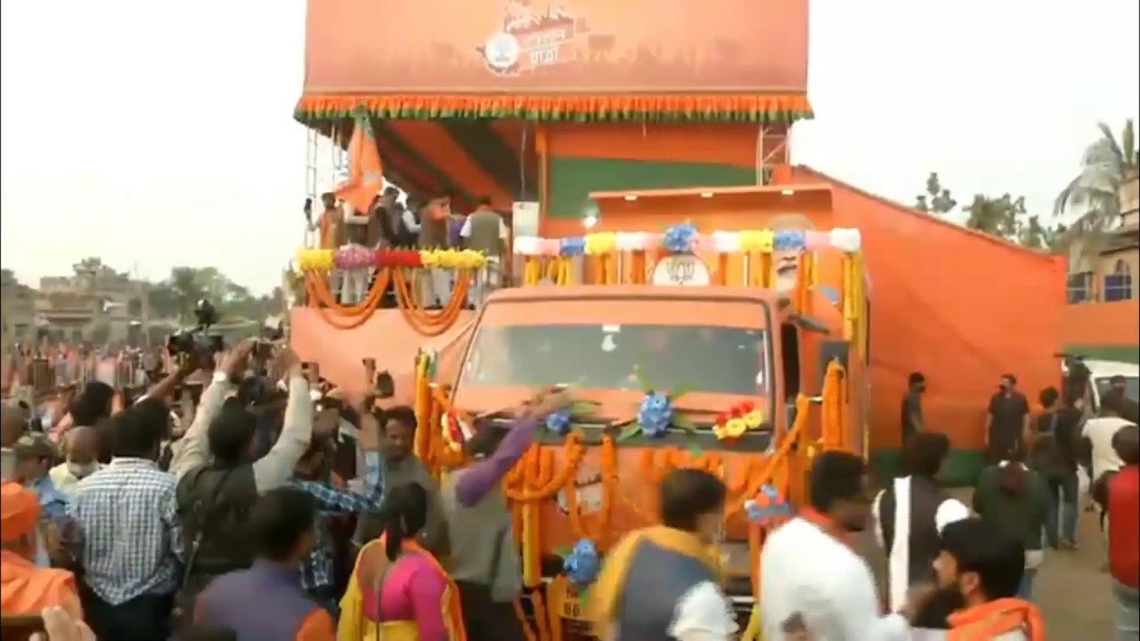 Национальный президент БДП Шри Дж. П. Надда запускает #PoribortonYatra из Навадвипа, Западная Бен...
