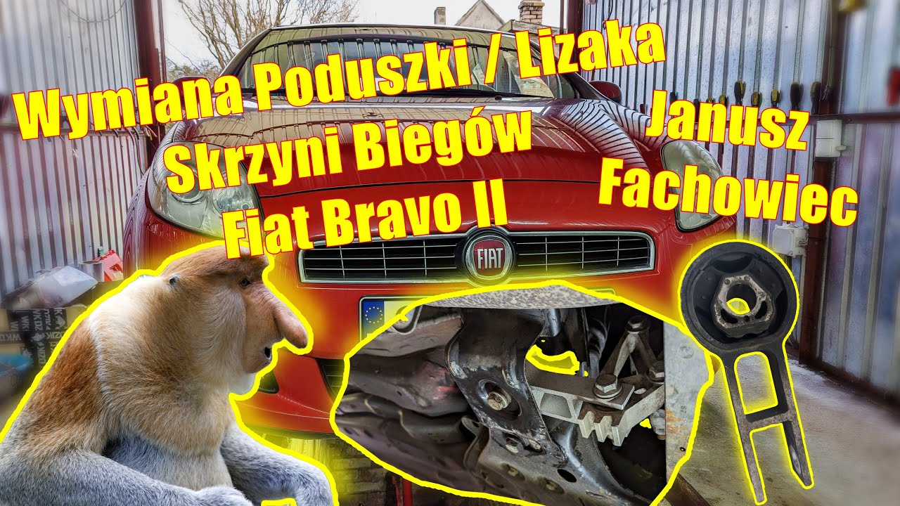 Замена подушки коробки передач / леденца Fiat Bravo II 1.4 66kW Janusz Fachowiec
