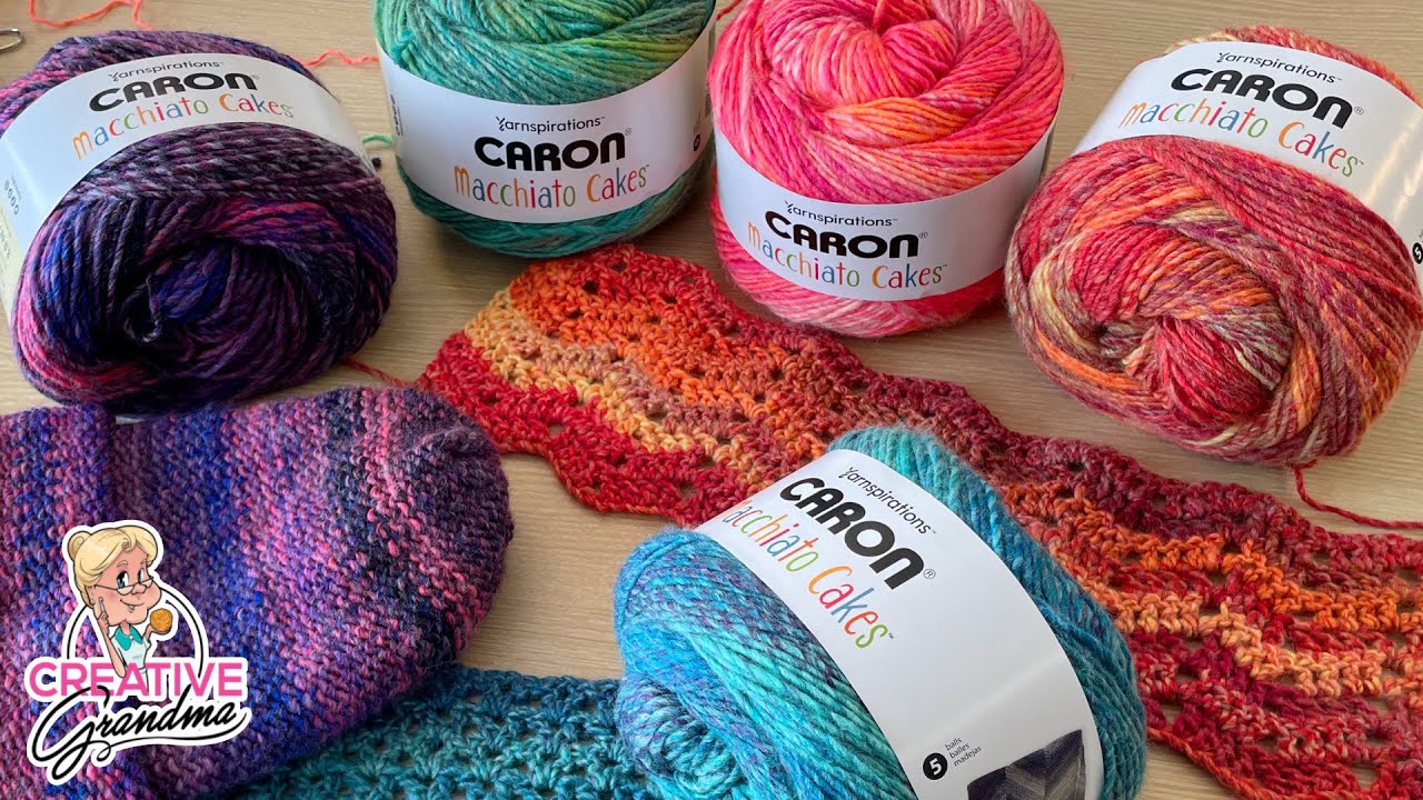 New Caron Macchiato Cakes Yarn Swatches! Five Amazing Colors! #yarnspirations #crochet