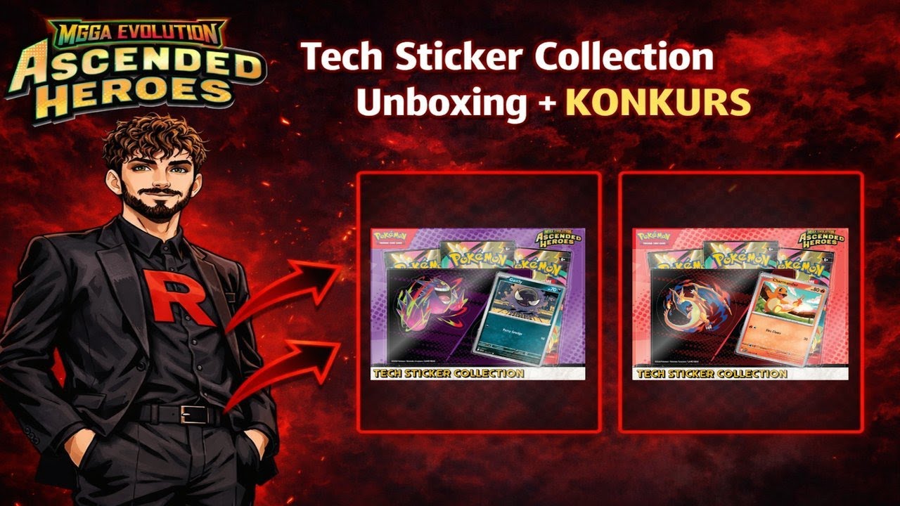 Pokémon Ascended Heroes Tech Sticker Collection-unboxing + KONKURS 🔥