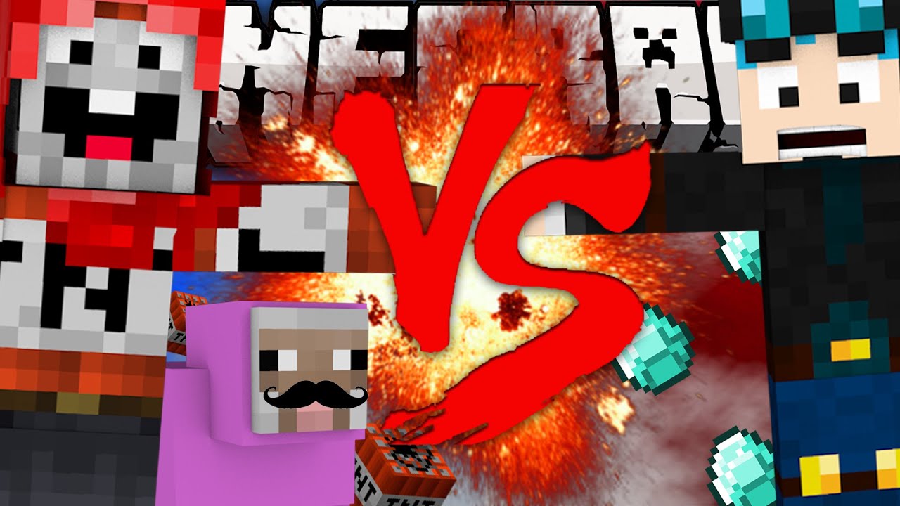 ExplodingTNT and PinkSheep VS DanTDM - Minecraft Machinima