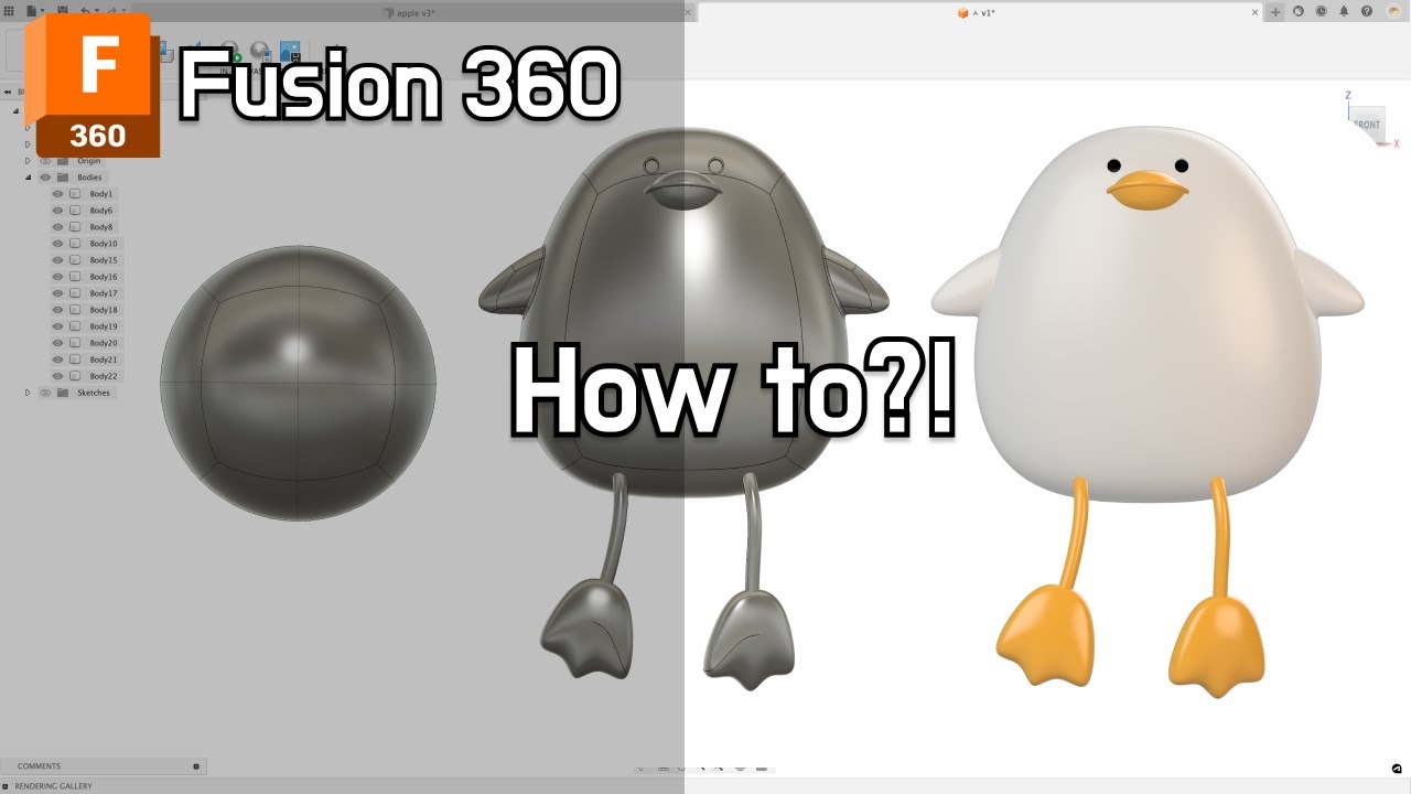 Bird Doll Form 3D Modeling Rendering with Fusion 360 | How to design tip