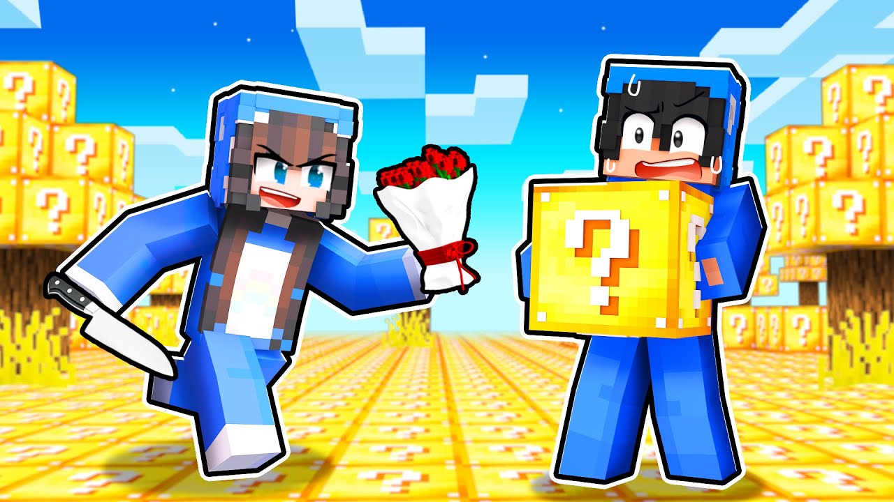 CRAZY FANGIRL Challenged Me To A Lucky Block Race!