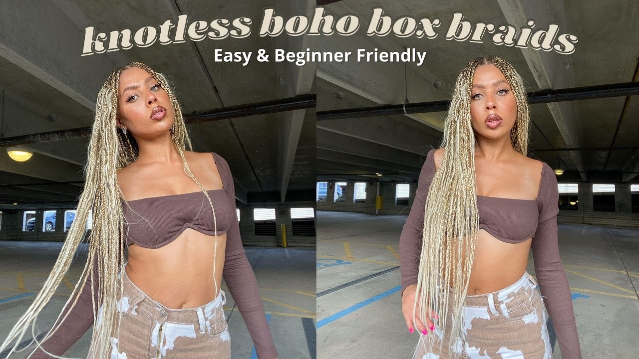 How to: DIY Knotless Boho Box Braids| Detailed & Beginner Friendly | GOLDYNAPS