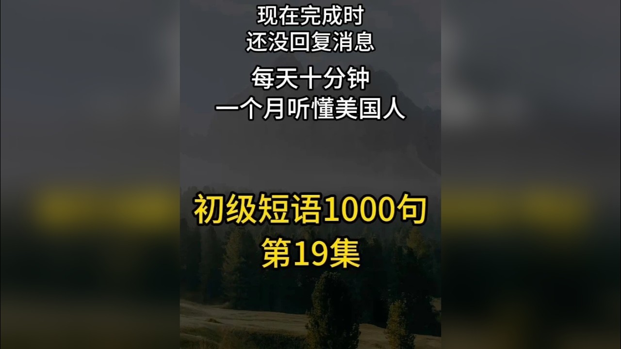 时态篇-现在完成时/还没回复消息