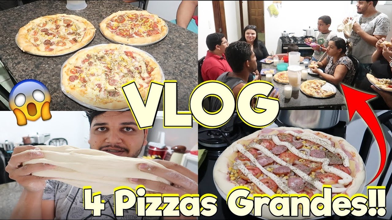GASTEI POUCO E FIZ 4 PIZZAS GRANDES!! - NOITE da PIZZA EM FAMÍLIA!!