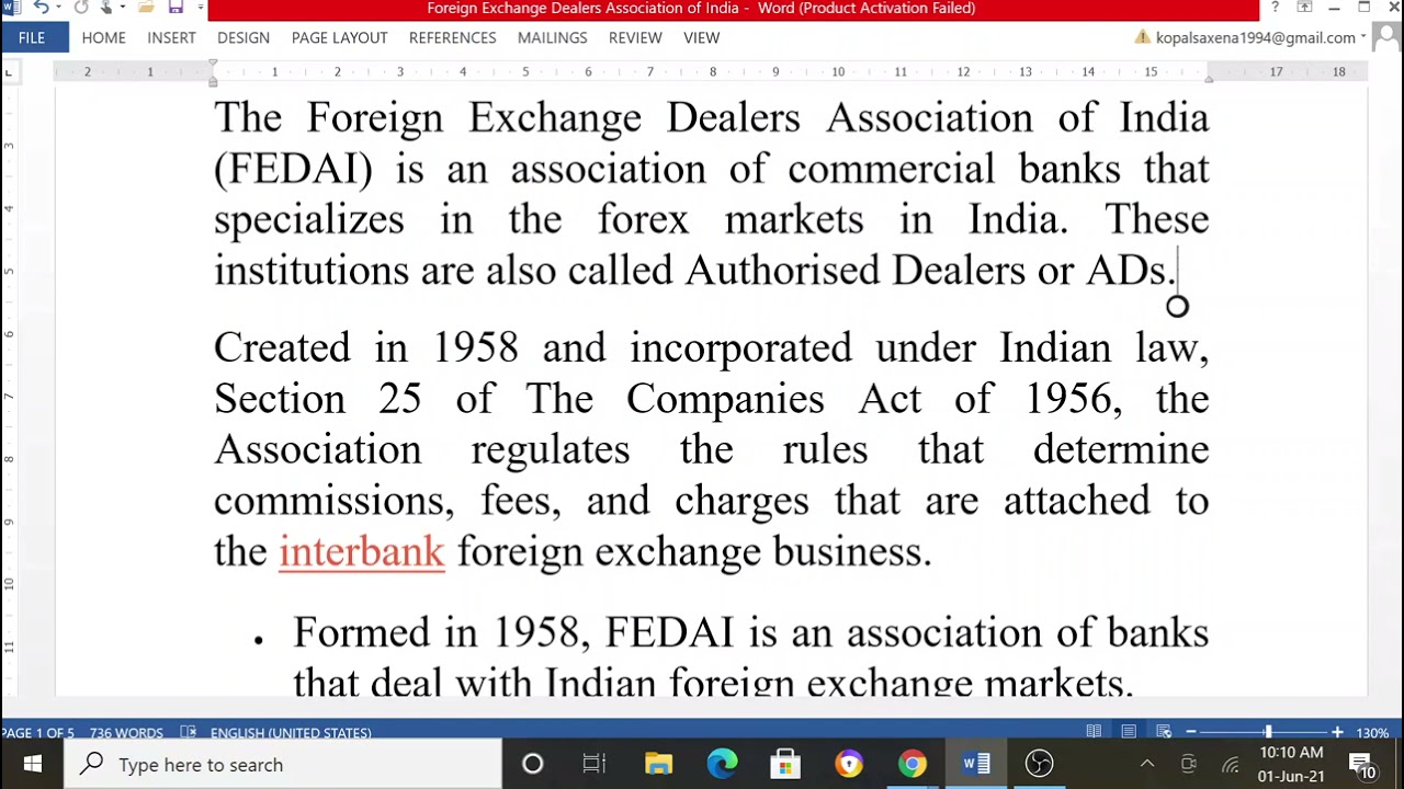 Foreign Exchange Dealers Association of India (FEDAI)