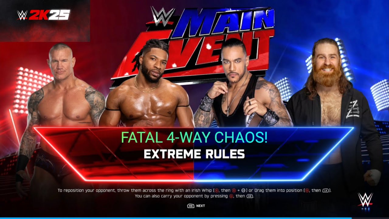Trick Williams vs Damian Priest vs Sami Zayn vs Randy Orton | Fatal 4-Way WWE 2K25
