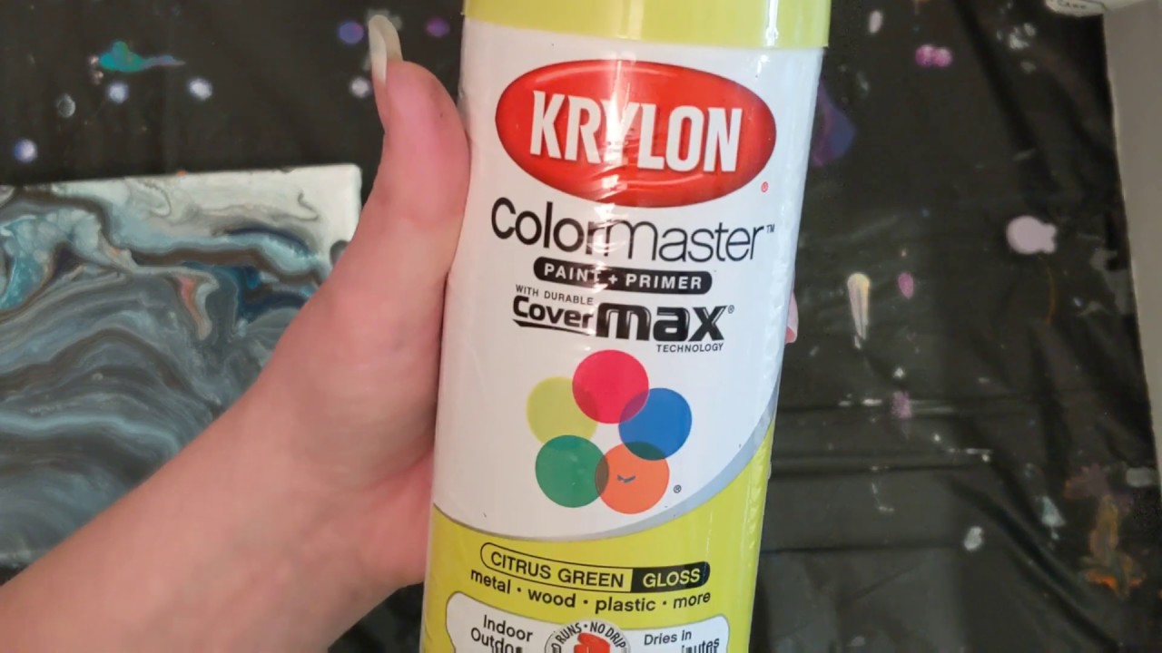 Embellishing an Acrylic Pour Painting with Spray Paint and a Stencil