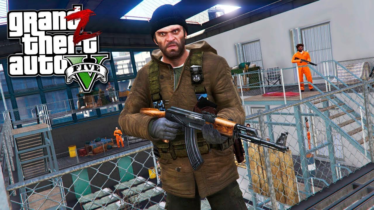 GTA 5 Зомби Апокалипсис - БАЗА ВЫЖИВШИХ В ТЮРЬМЕ В ГТА 5 МОДЫ #10! РЕАЛЬНАЯ ЖИЗНЬ ОБЗОР МОДА GTA 5