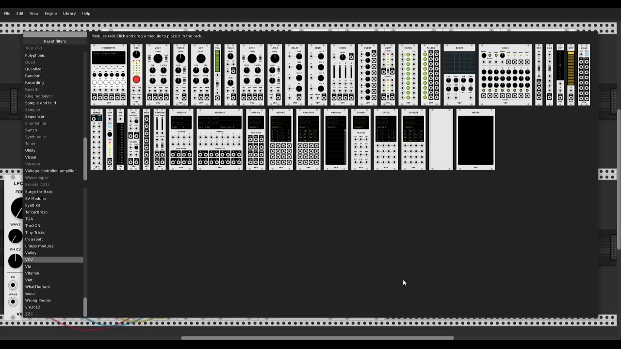 VCV Rack #3: Experiments with Audible Instruments macro oscillator and tidal modulator
