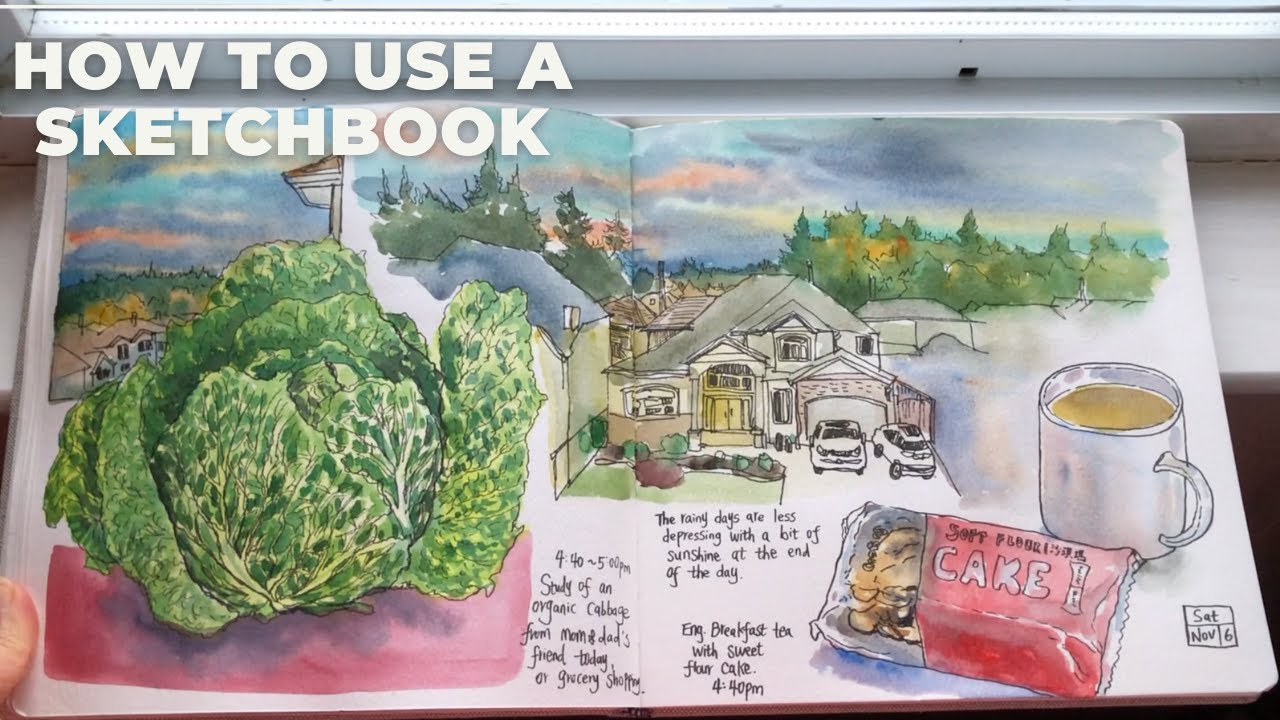 Amazing Ways to Fill A Sketchbook! 🎨 Record Your Daily Life and Sensations with Watercolors