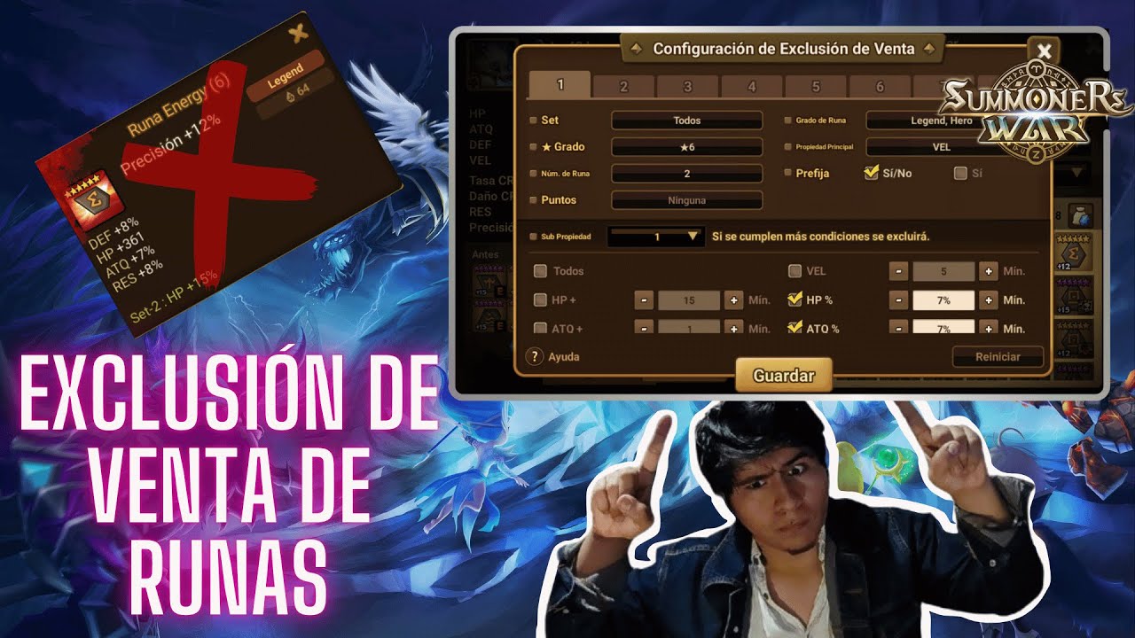 CONFIGURA TU VENTA DE RUNAS AUTOM&Aacute;TICA, SUMMONERS WAR.