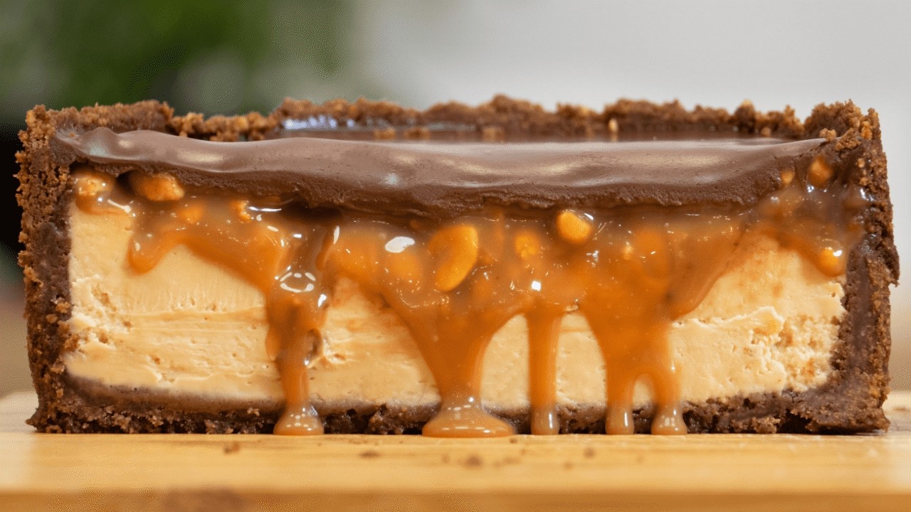 Mocno Karmelowy Sernik Snickers – Smakuje Jak Wyciśnięty Batonik!