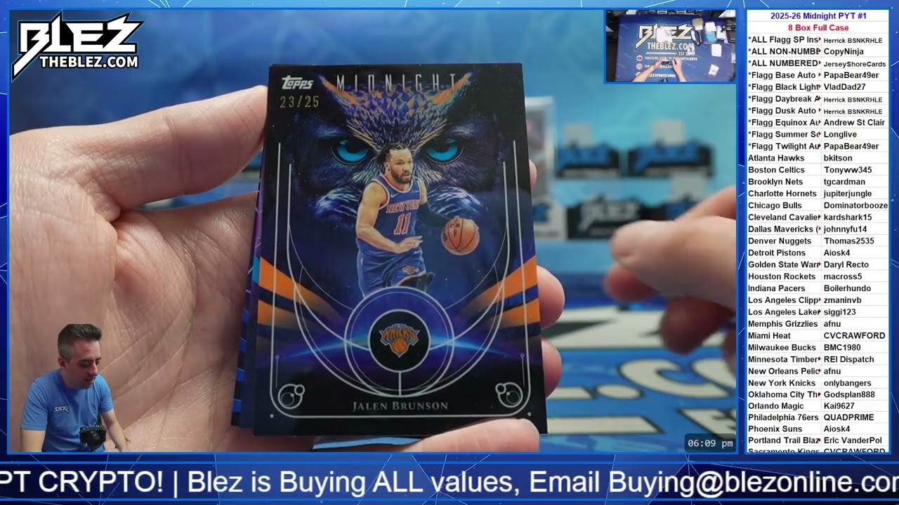 2025-26 Topps Midnight NBA 8 Box Full Case Break #1 Pick Your Team
