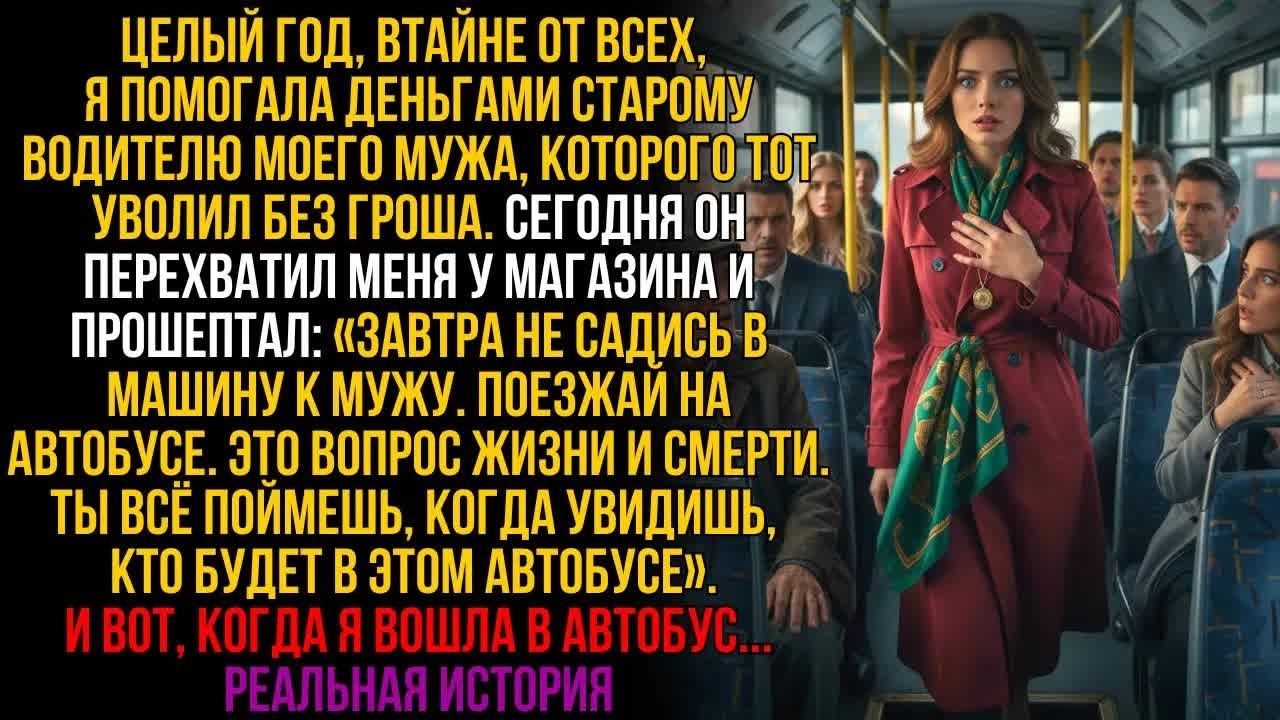 Не садись в машину к мужу, — шепнул водитель, которому я помогала — ＂В автобусе ты всё поймешь...＂