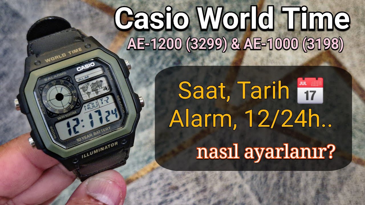 Casio Royale AE-1200 | Saat, tarih ve alarm nasıl ayarlanır? (Casio Saat Ayarları) AE-1000