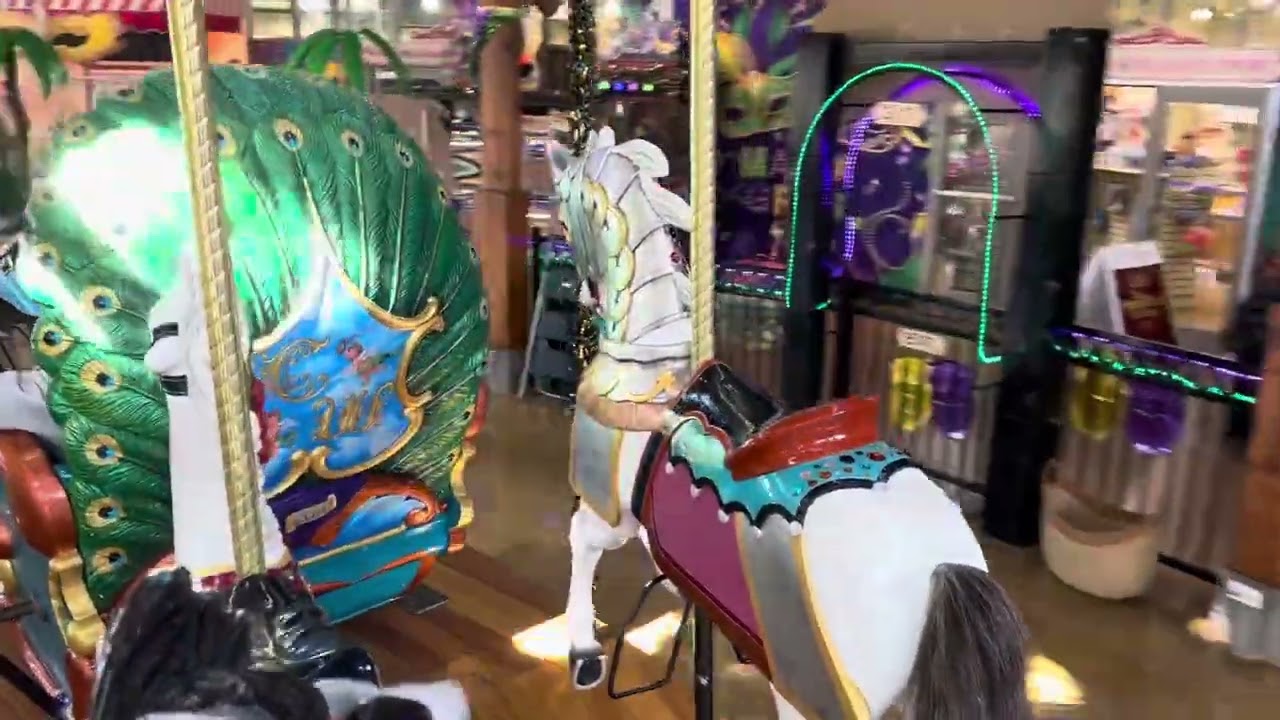 A Carousel ride at the silver beach Carousel in St Joseph Michigan