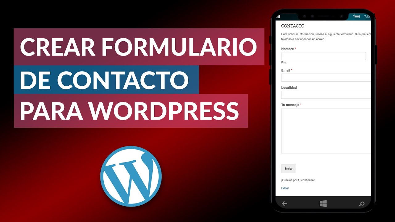 C&oacute;mo Crear un Formulario de Contacto para WordPress - Tutorial