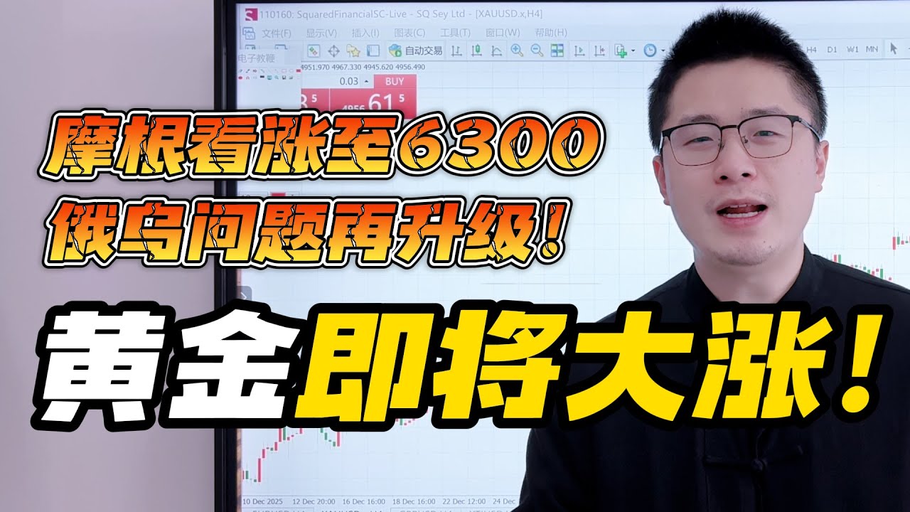 摩根坚定看涨黄金26年必上6300美元！俄乌问题再升级！黄金即将大涨！
