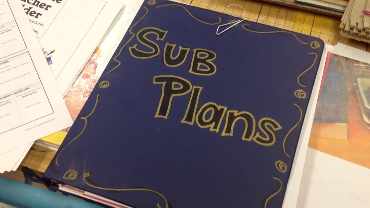 30 second art room tip - Sub plans