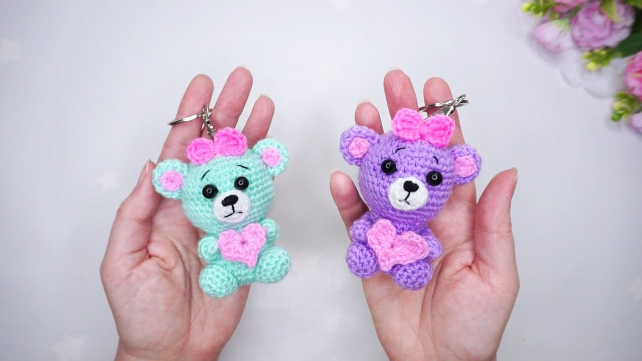 Очаровательно 🌸💜 Как вязать брелок крючком / МИНИ мишка амигуруми🌸