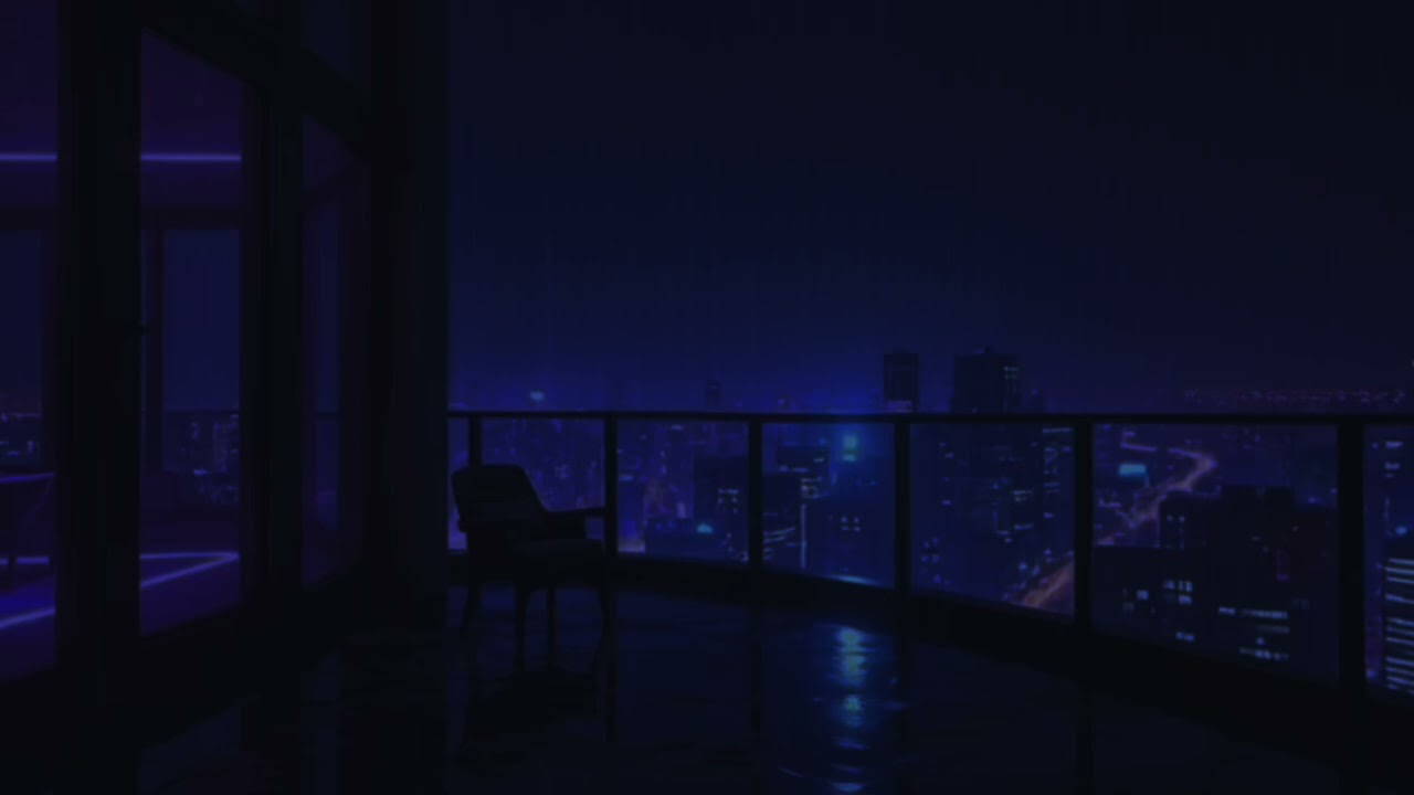 Heavy Rain on a Skyline Balcony 🌧️ 12 Hours for Deep Sleep & Dark Room.