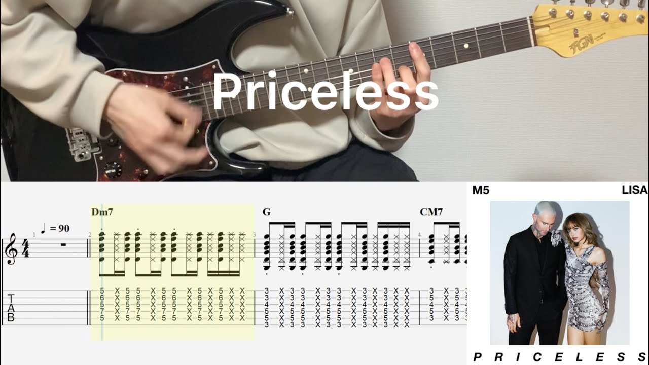 Maroon 5 - Priceless ft. LISA (guitar cover with tabs & chords)