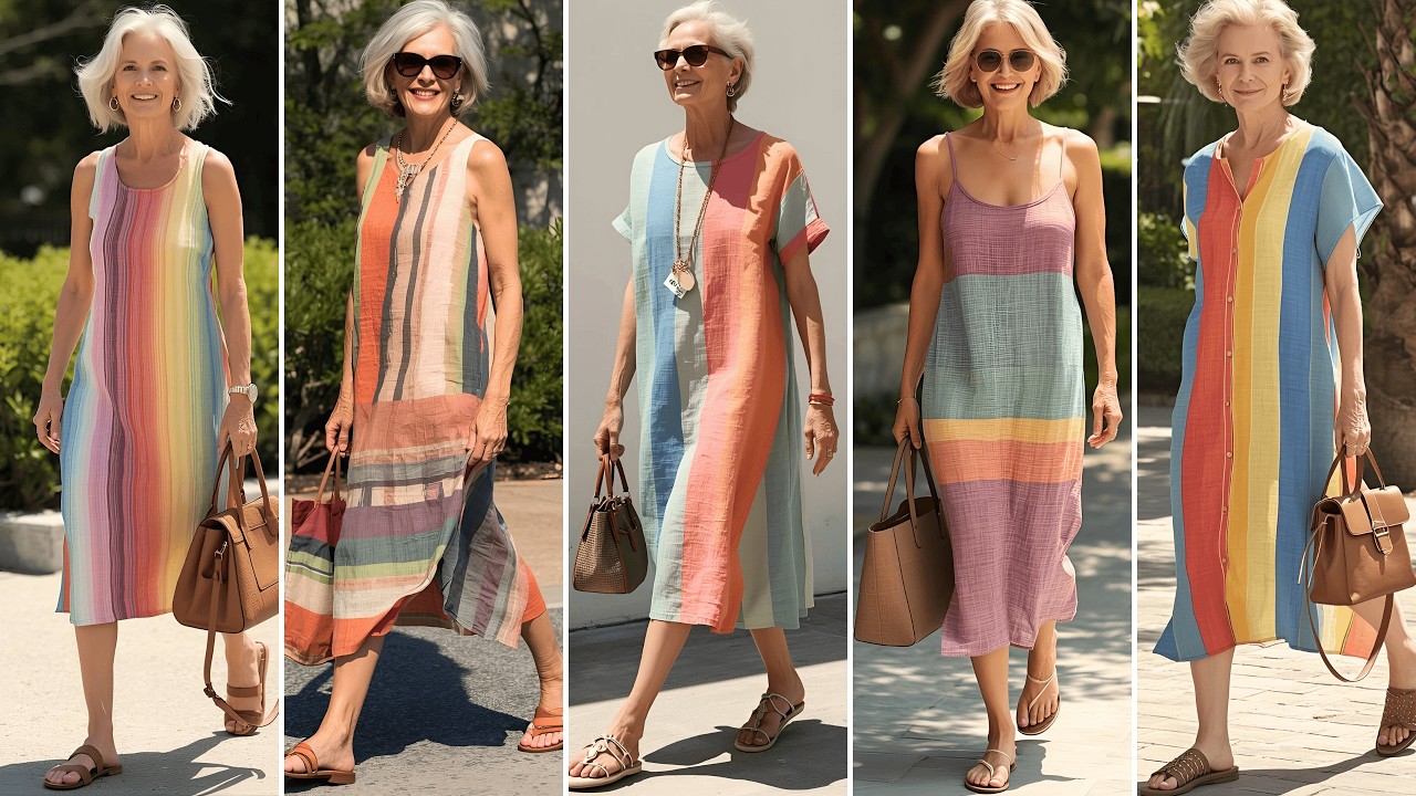 Vestidos de Linho Verão 2026 – Elegância Colorida para Mulheres 50+