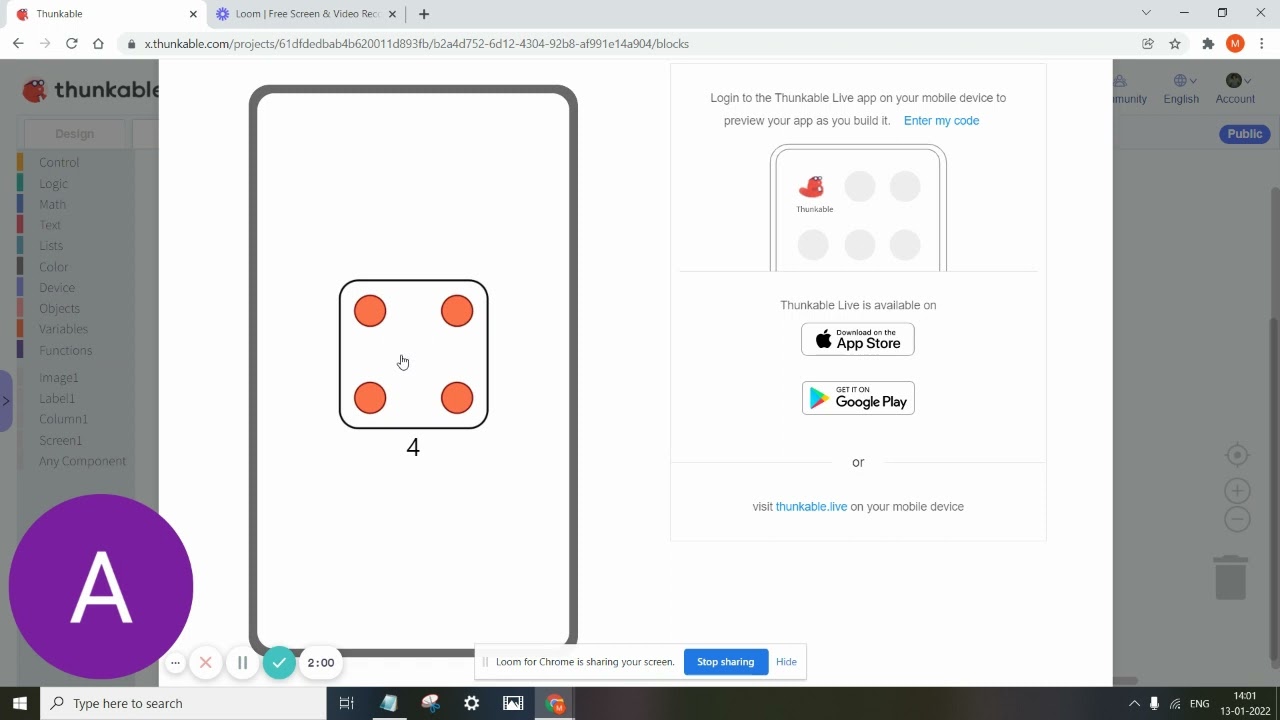 Make a Dice App using Thunkable  X in 5 Minutes | codeswept