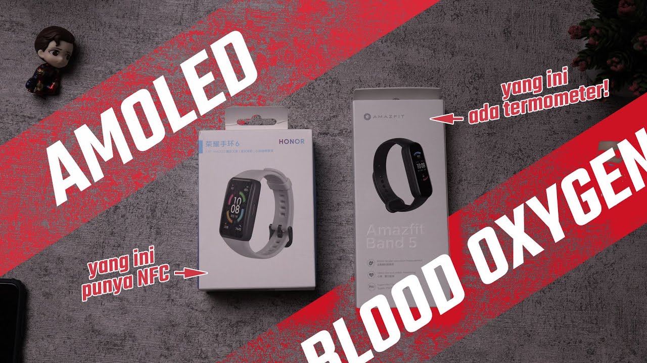 Honor Band 6 vs Amazfit Band 5!!! DUEL 2 SMARTBAND AMOLED & Bisa Ukur BLOOD OXYGEN (SpO2)