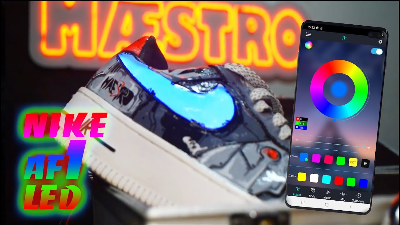 Custom  LED Nike AIR  FORCE 1  (Bluetooth LED)