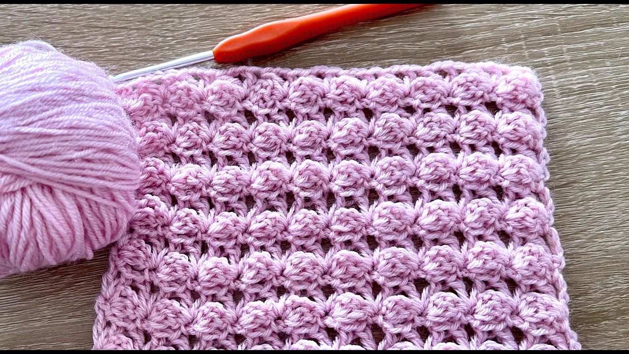 A crochet technique that creates 3D, often used to add texture to baby blankets, scarves