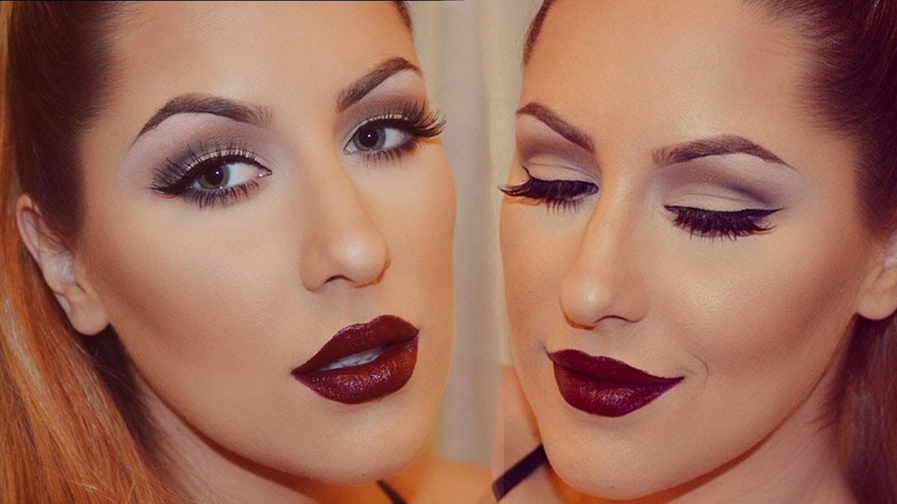 Holiday Look: Dark Lips & Neutral Eyes
