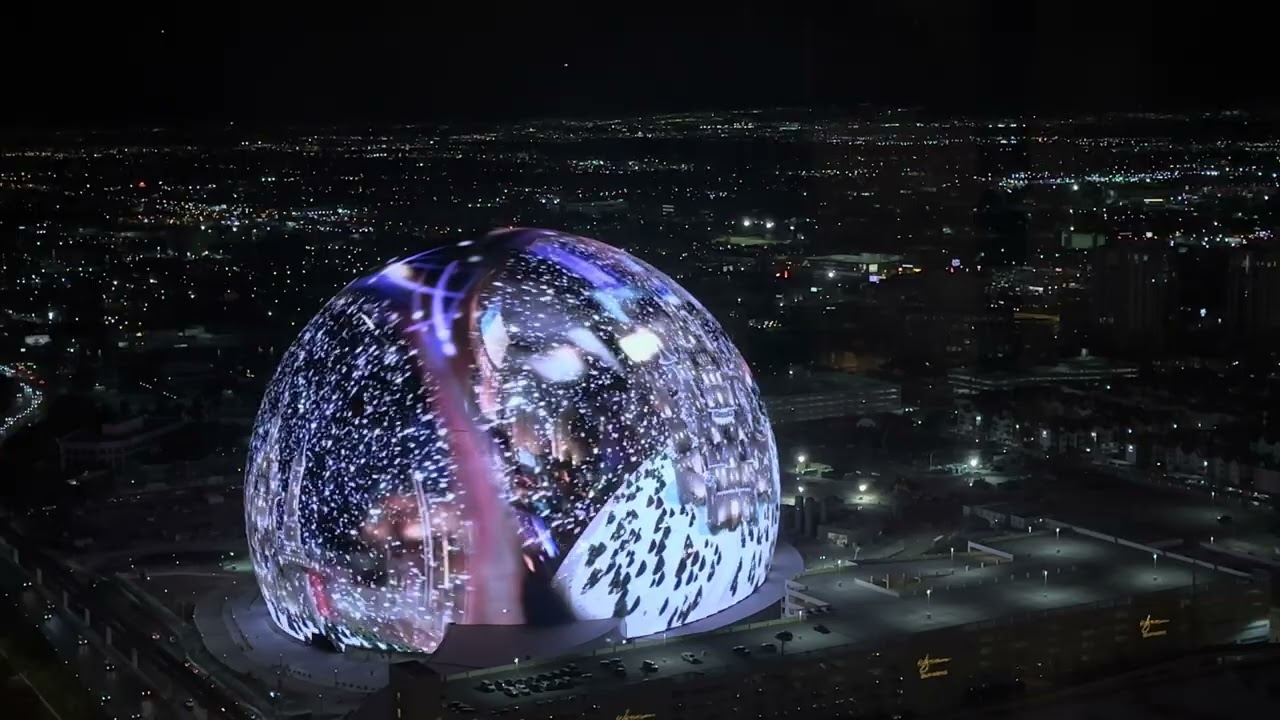 Las Vegas sphere July 2023 from Palazzo 42nd floor suite
