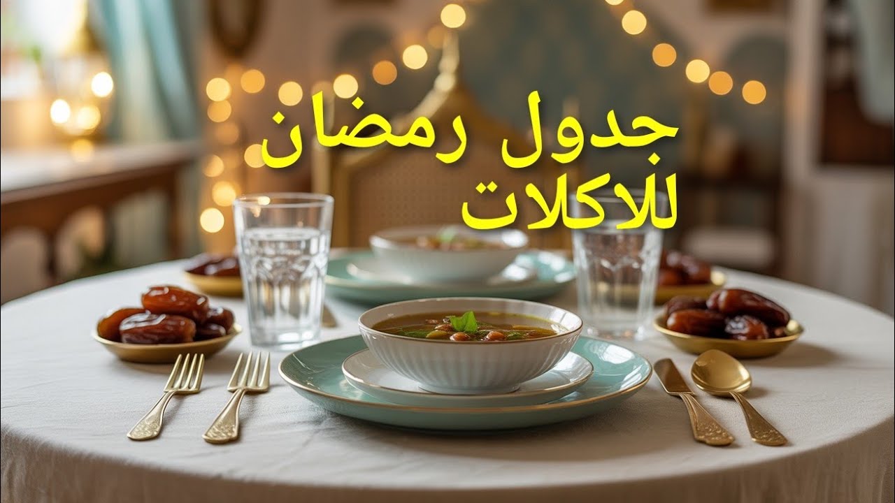 جدول أكل اقتصادي في رمضان 30 يوم بدون تكلفة كبيرة 🌙 وفر فلوسك