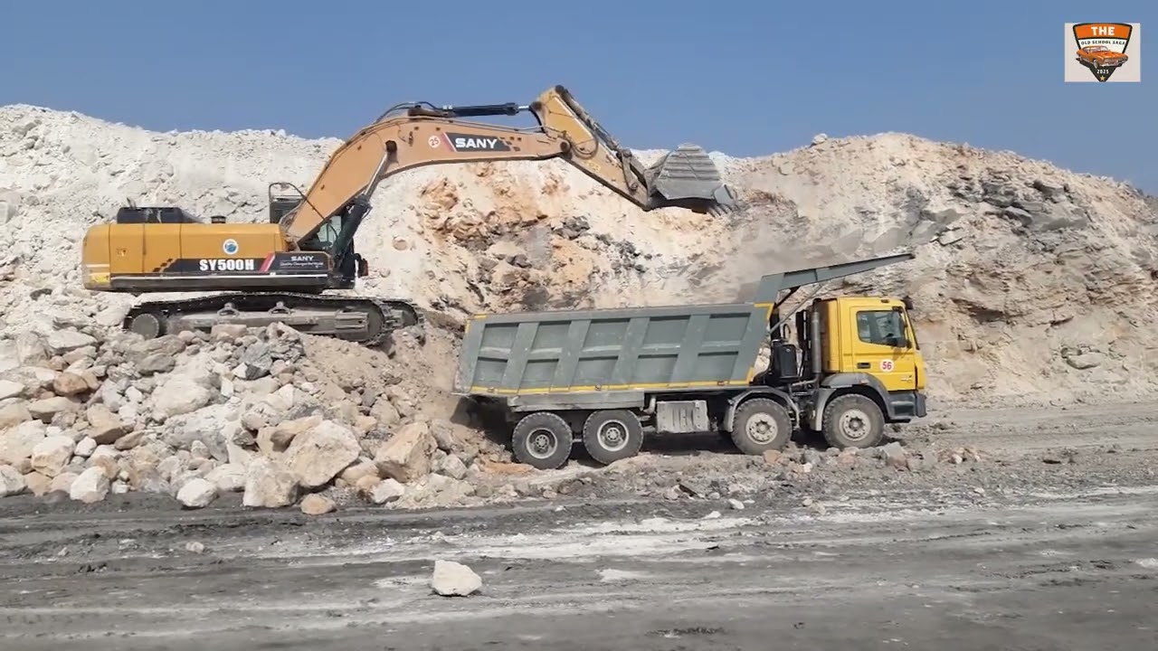 SANY Excavator Loading || Powerful Poclain Working at Construction Site 🚧💪